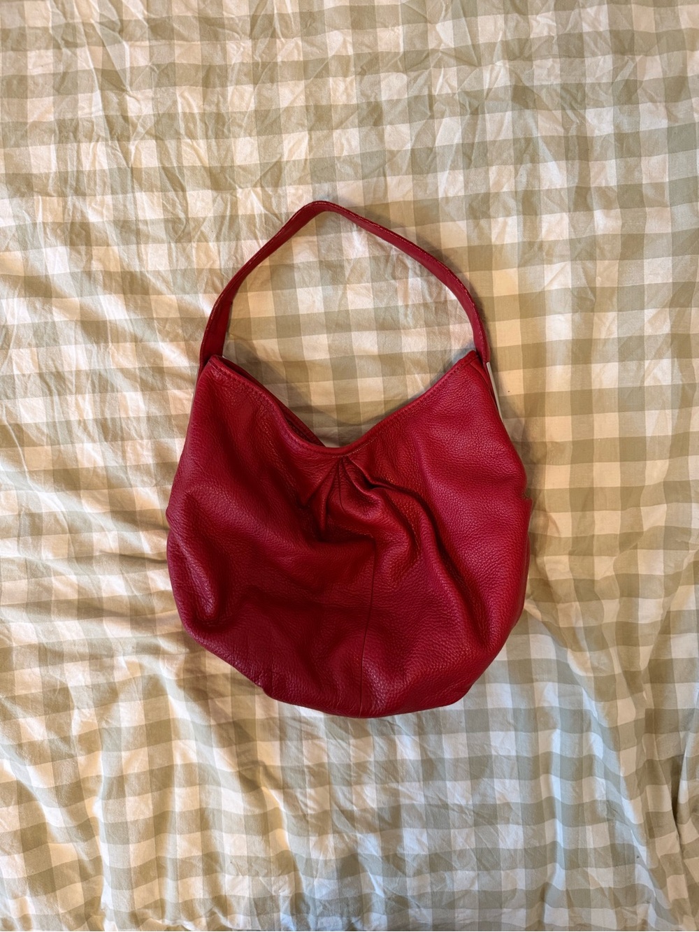 Red Leather Danier Hobo Bag - Classic Shoulder Bag